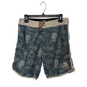 Howler Bros Board Shorts Mens 30 Blue Tropical Desert Print Swim Trunks Beach
